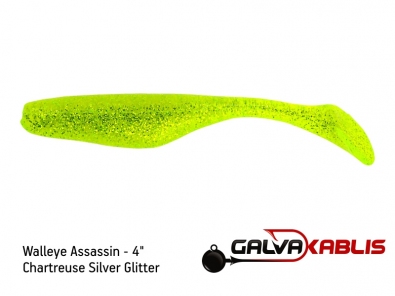 Walleye Assassin Chartreuse Silver Glitter