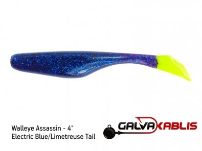 Walleye Assassin Electric Blue Limetreuse Tail